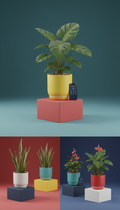 Pulse Yellow smart flowerpot with monstera