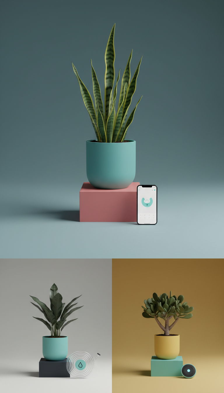 Aqua Circuit smart flowerpot with snake plant